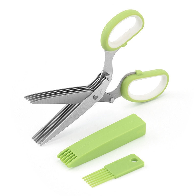 Green and white Herb scissors