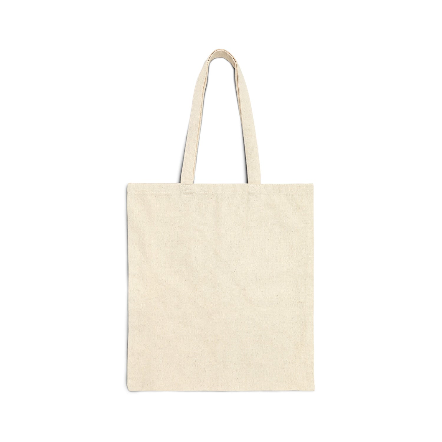 Back view of natural Geometric Colourful Bauhaus Canvas Tote Bag