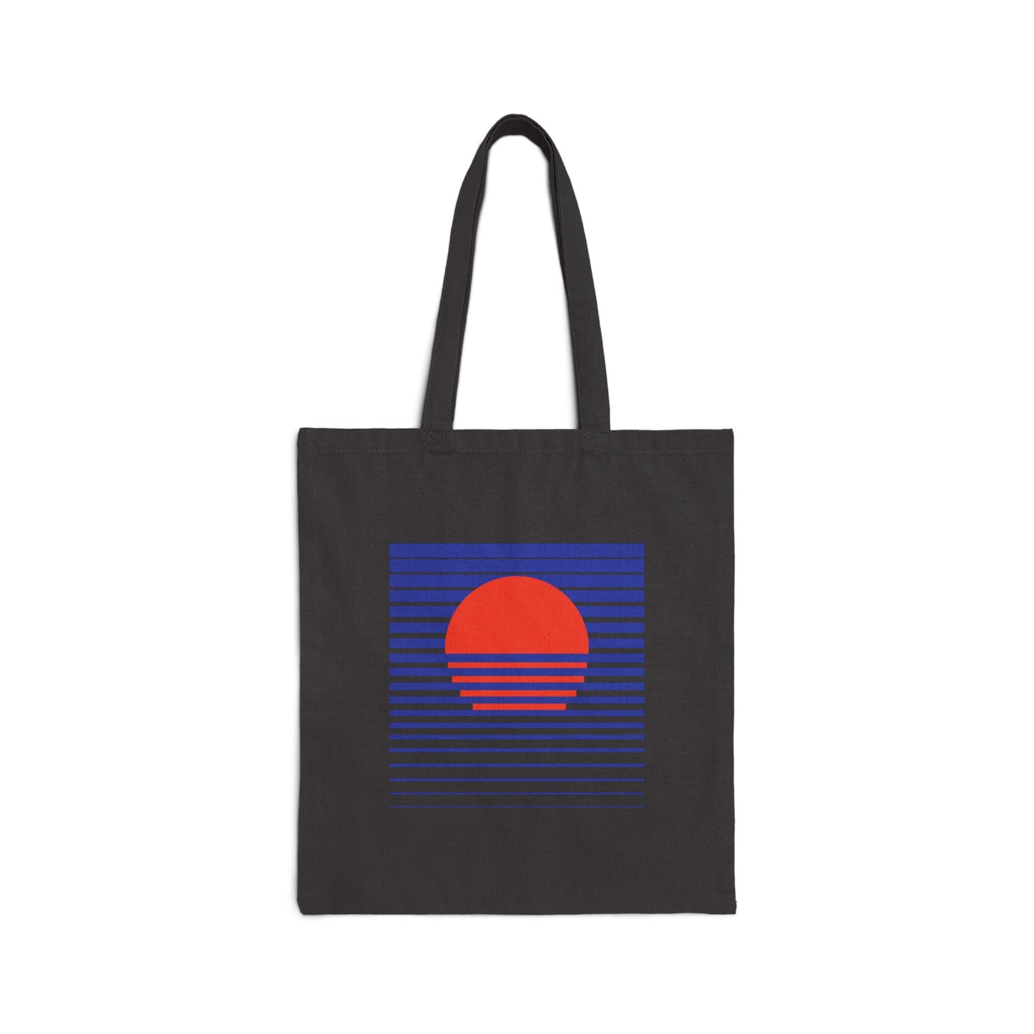 Black Blue Horizon Bauhaus Canvas Tote Bag