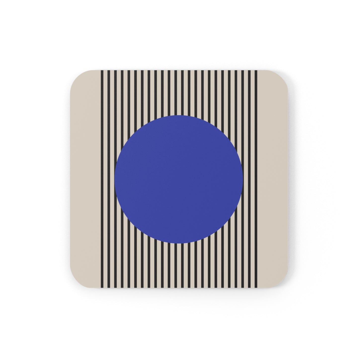 Blue Bauhaus Cork Coaster