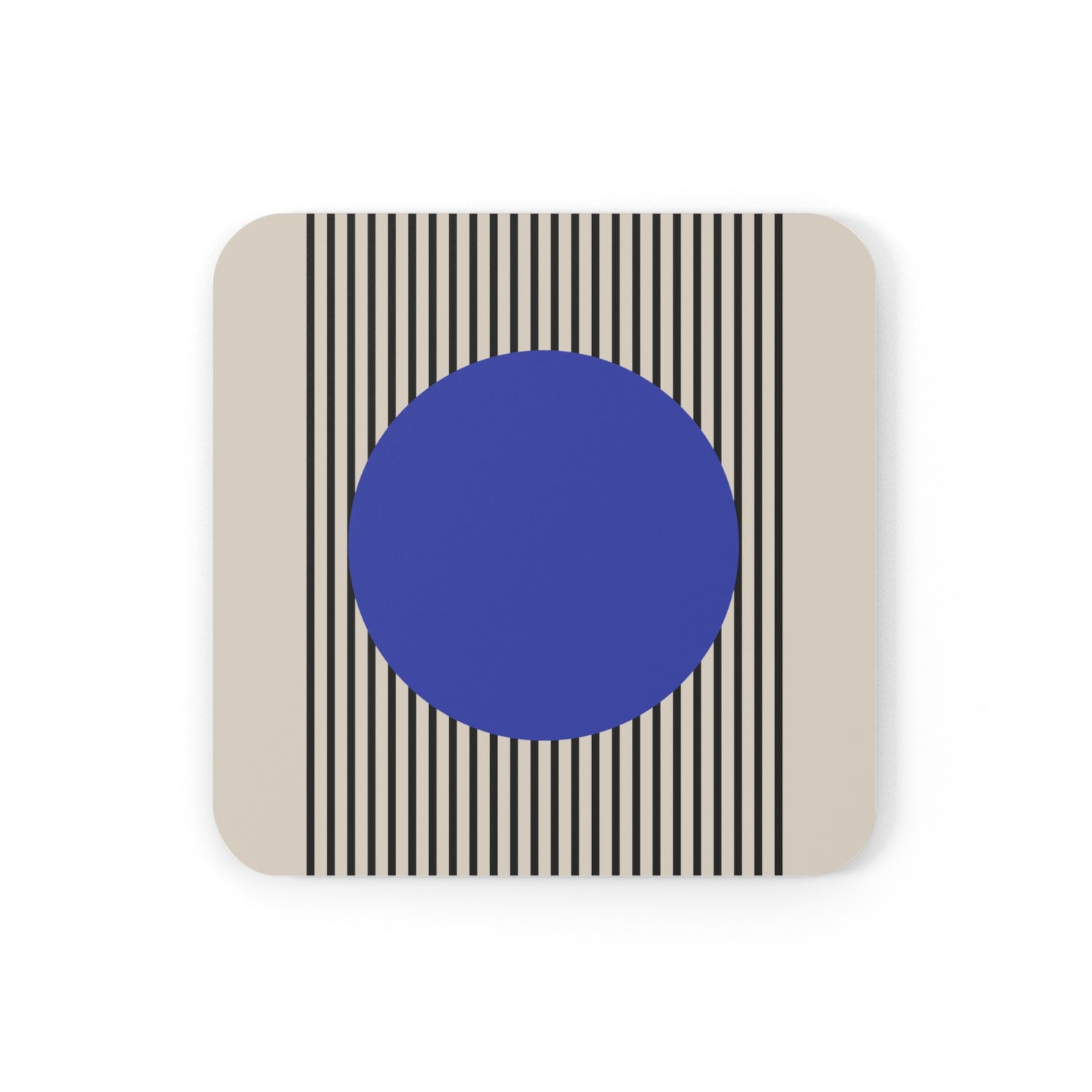 Blue Bauhaus Cork Coaster