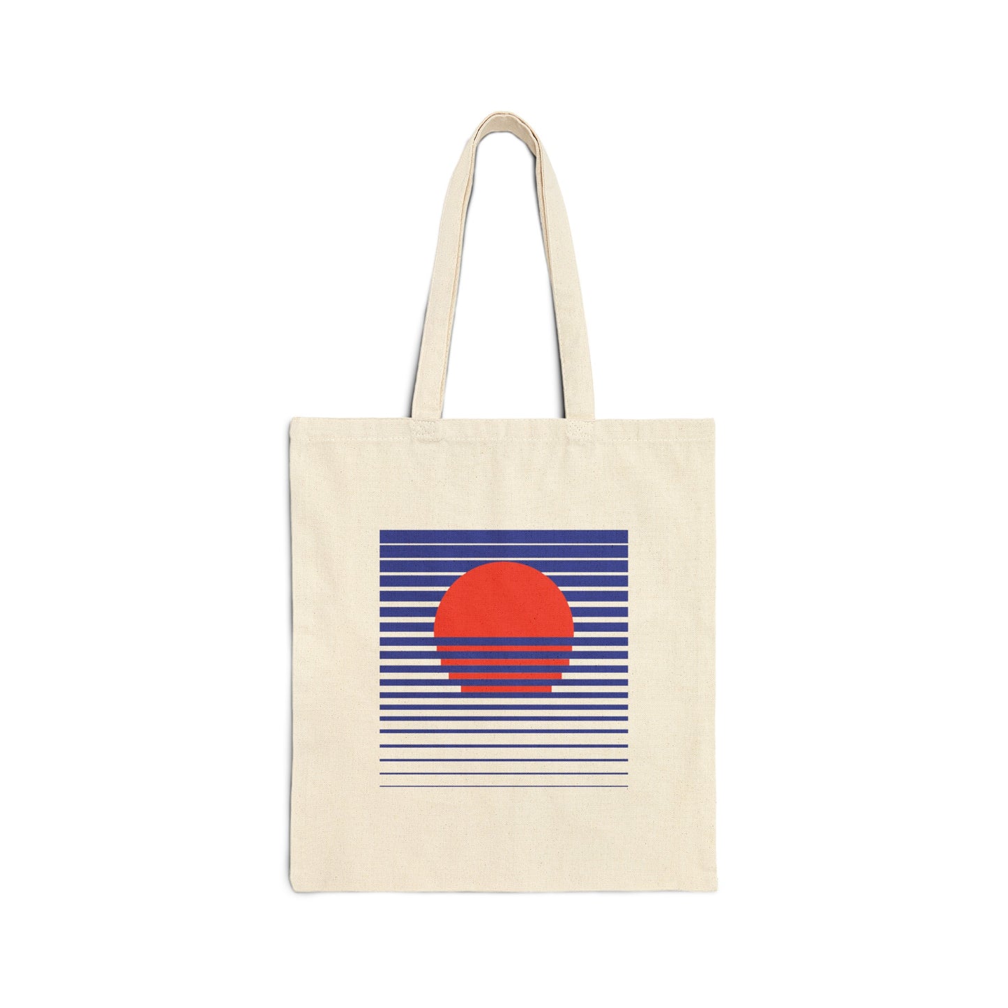 Natural Blue Horizon Bauhaus Canvas Tote Bag