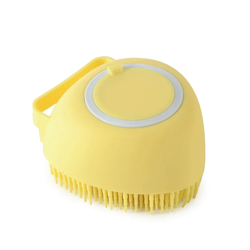 Yellow heart shaped Pet Bath Brush