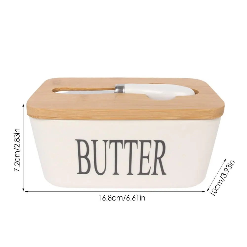 Butter Dish with Natural Porcelain Body