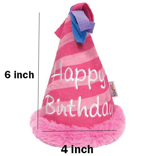 Birthday Dog Soft Toys - pink party hat