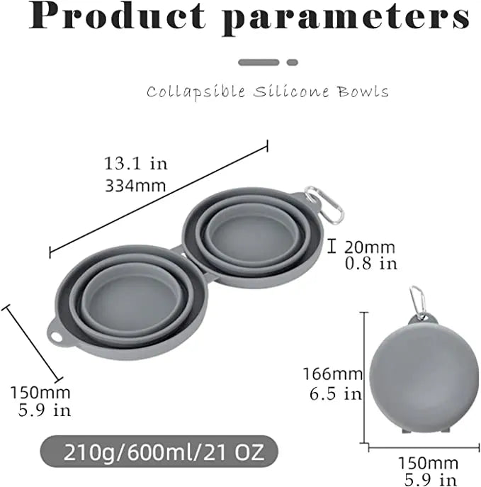 Dimensions of the Portable Pet Bowl