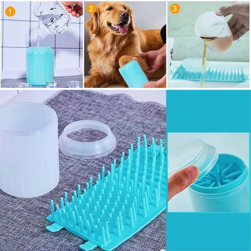 Pet paw cleaner is use