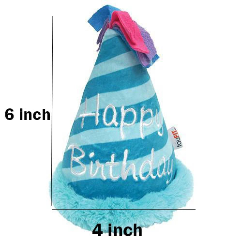 Birthday Dog Soft Toys - blue party hat