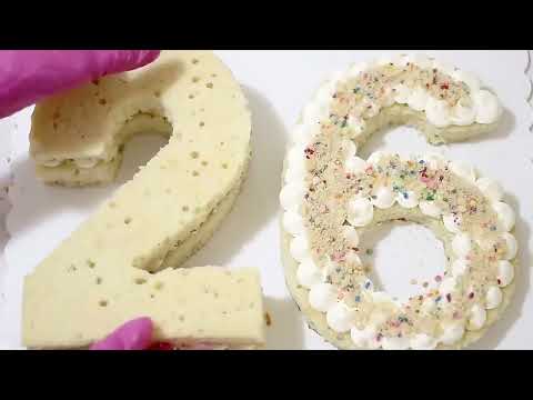 Video of the 0-8 cake stencil set in use