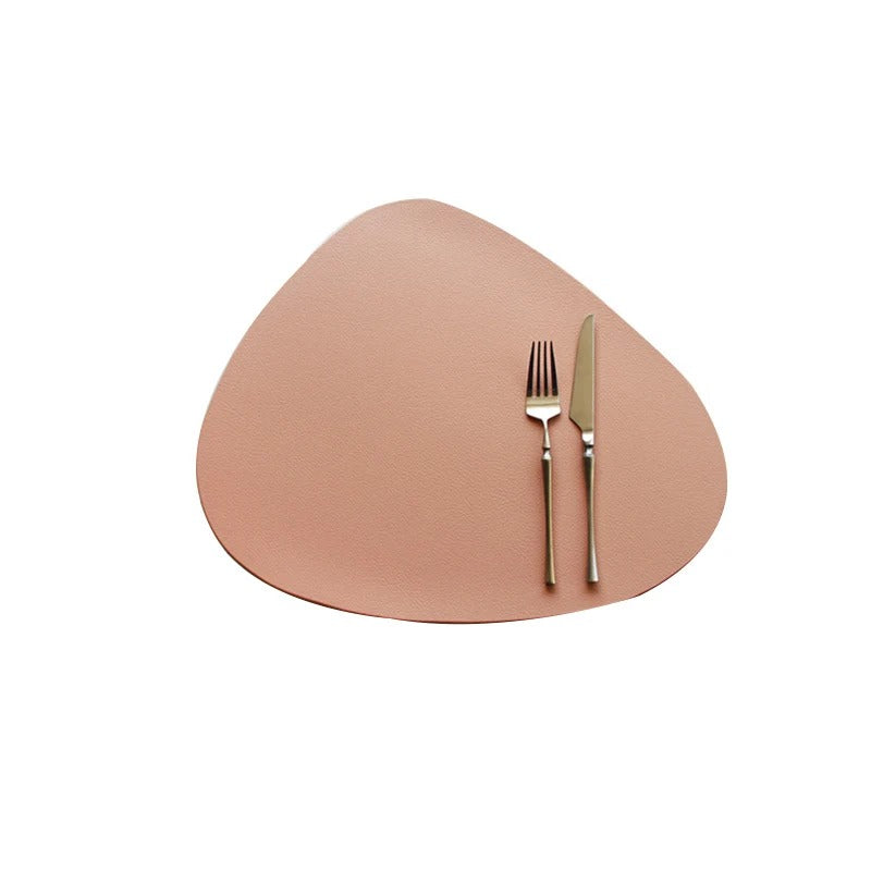 Pink/beige Faux Leather Placemats