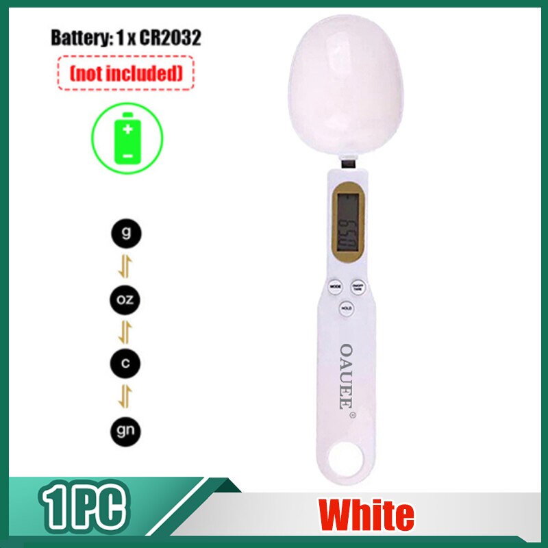 White digital measuring spoon 