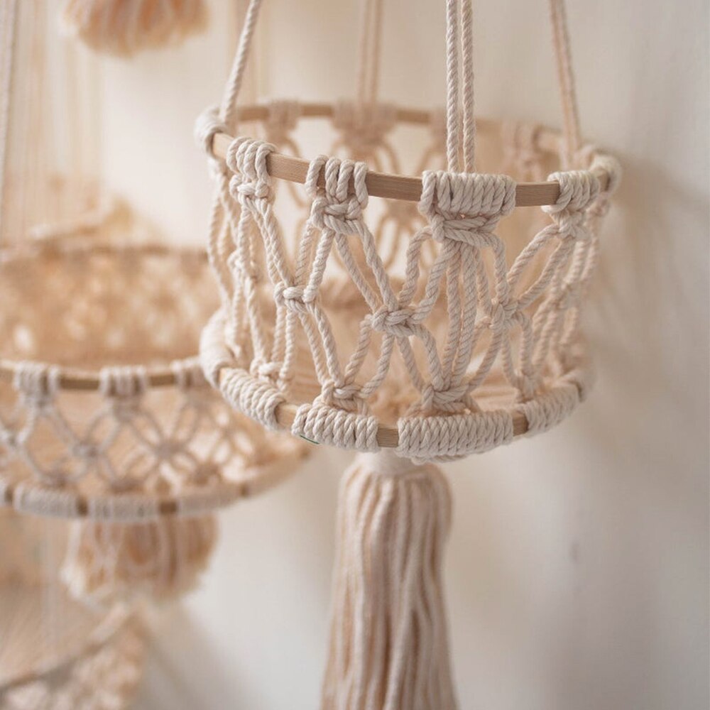 Close up of Macrame Hanging Basket