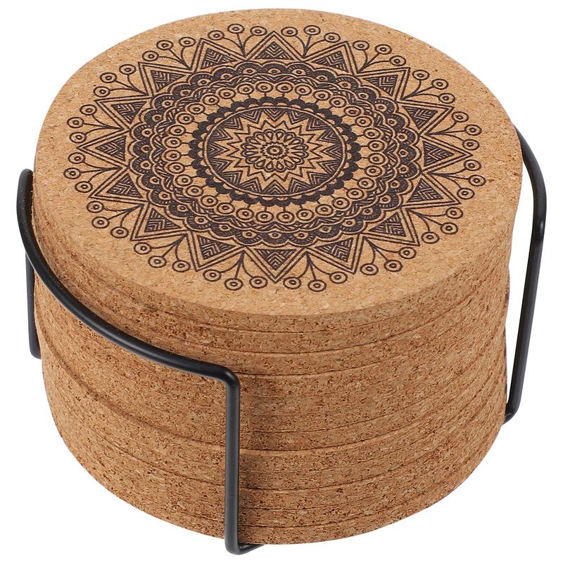 Mandala Cork Coasters