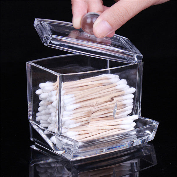 Cotton swab holder in use