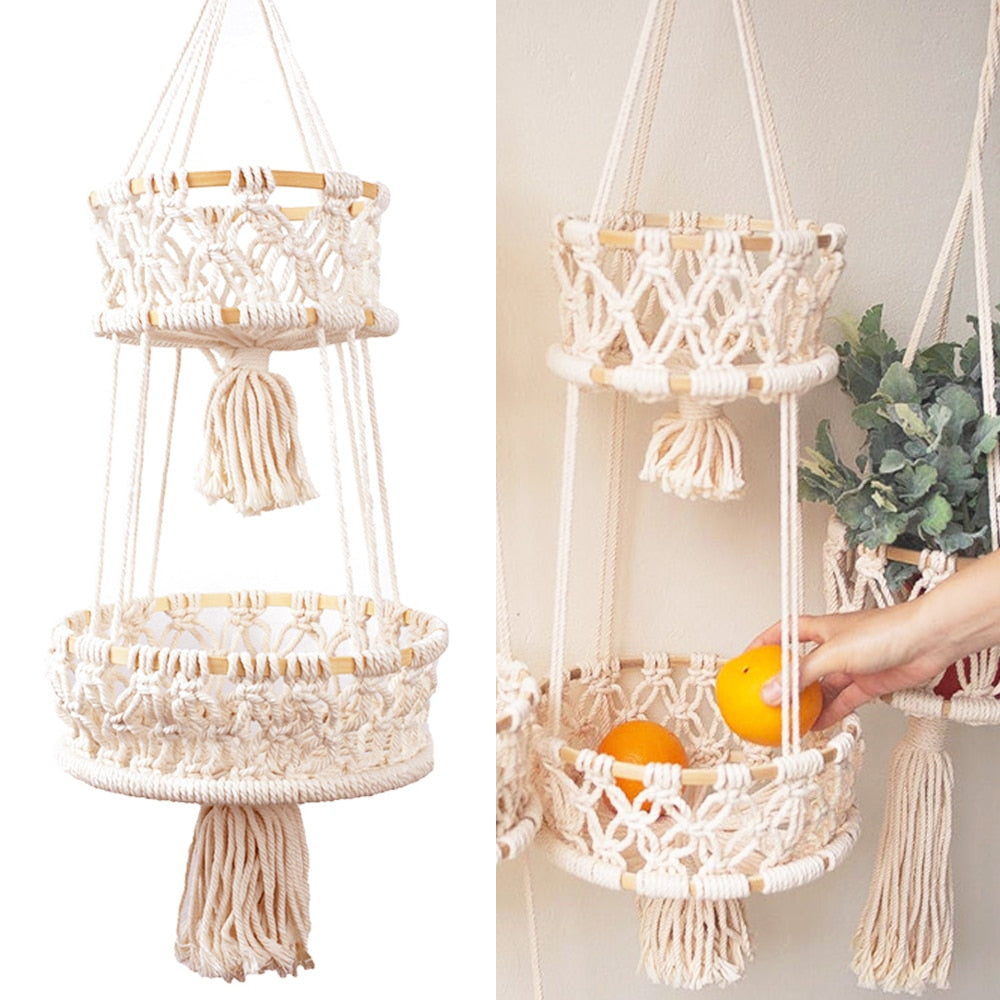 Multiple Macrame Hanging Baskets