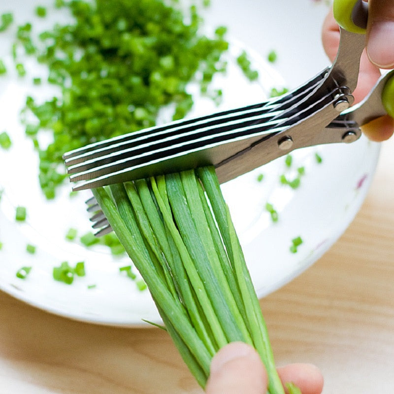 Herb scissors in use 