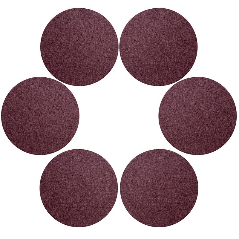 Wine red faux leather coasters 