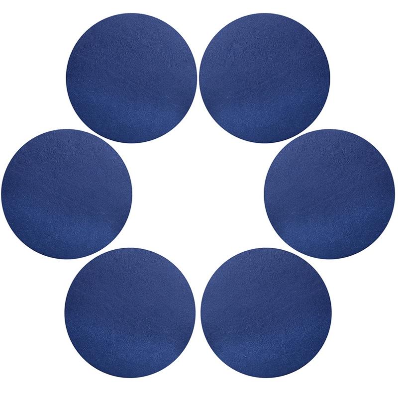 Blue faux leather coasters 