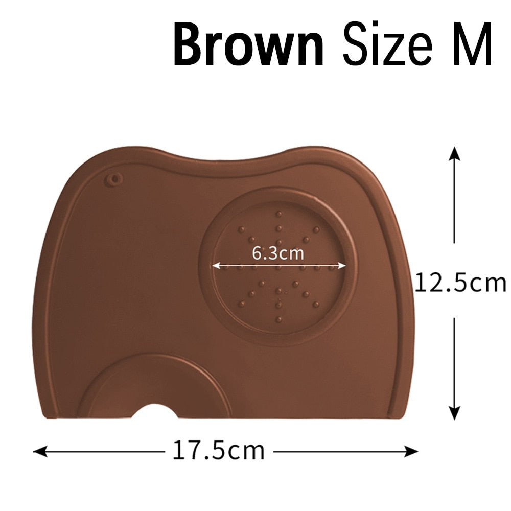 brown medium coffee tamper mat