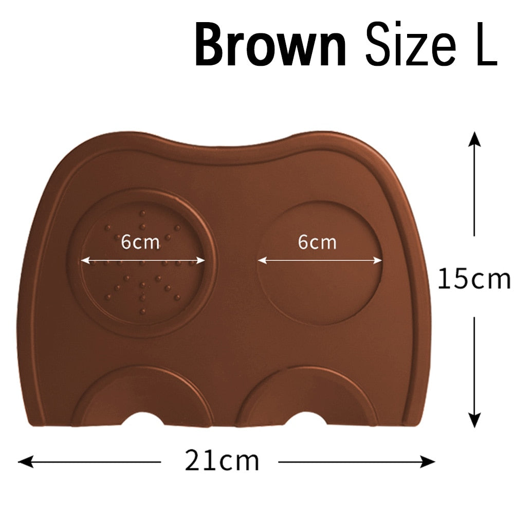 brown large coffee tamper mat