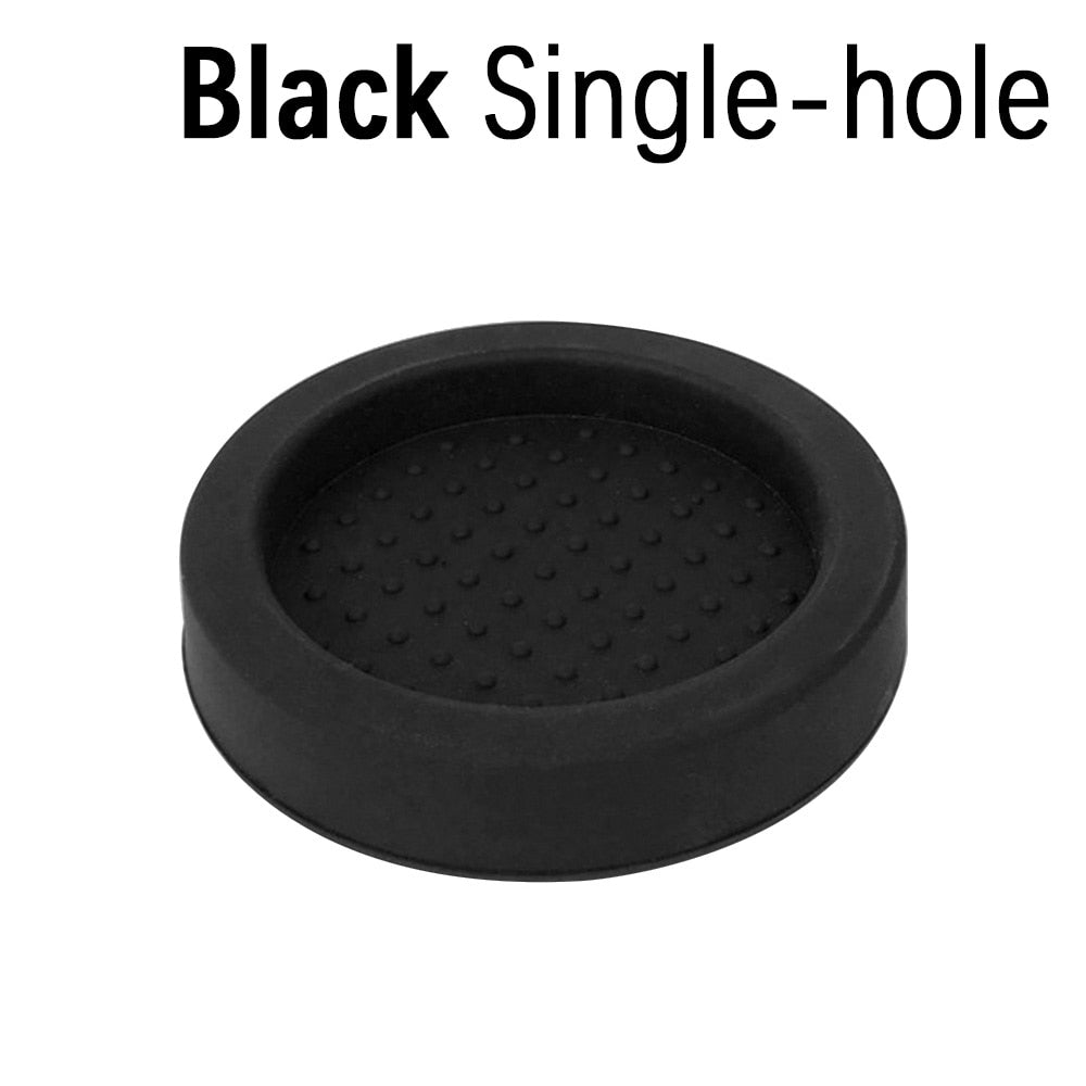 Black single hole coffee tamper mat