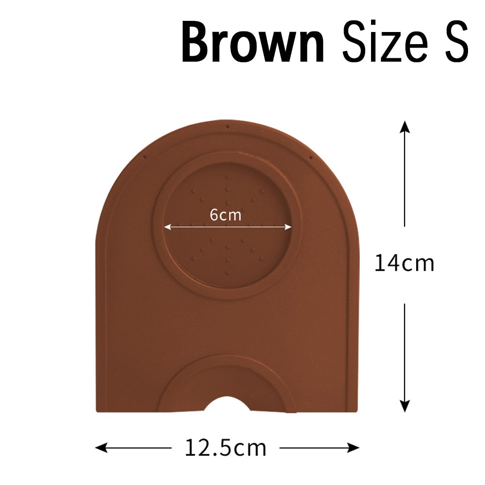 brown small coffee tamper mat