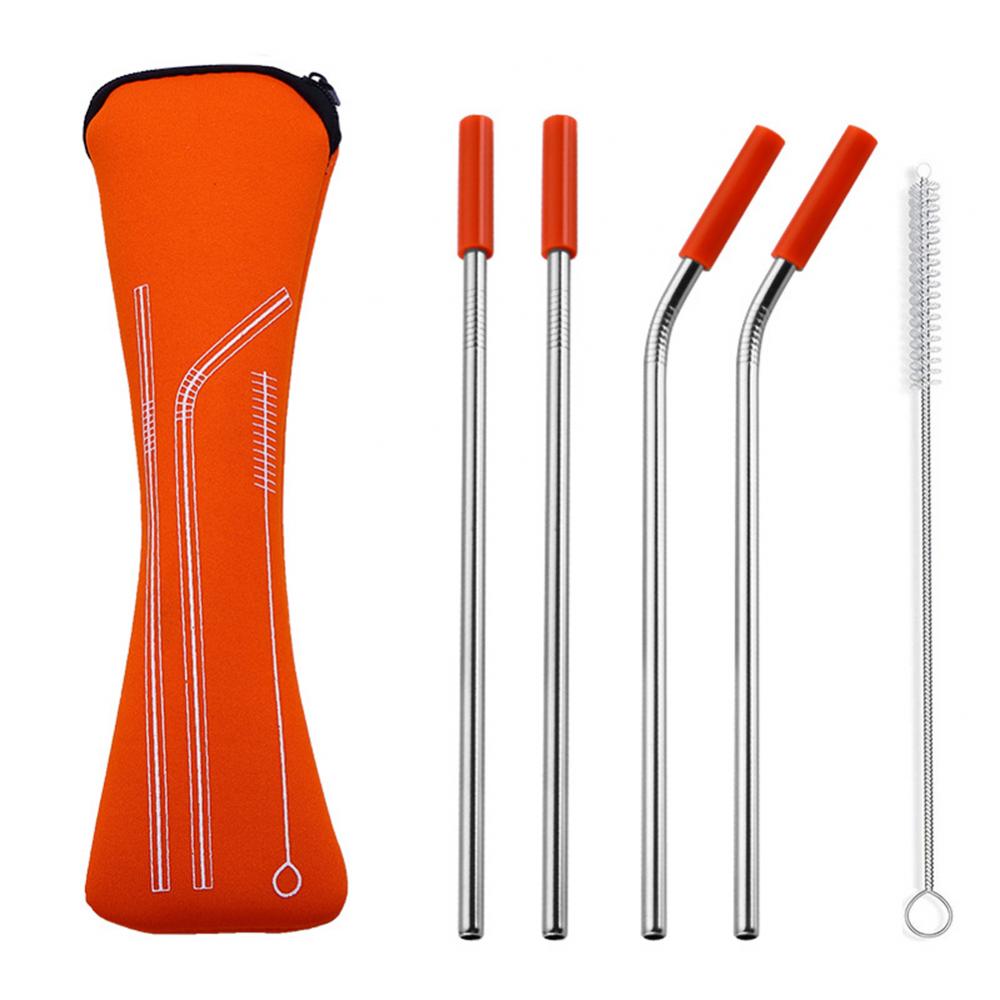 Red Reusable Straw Set