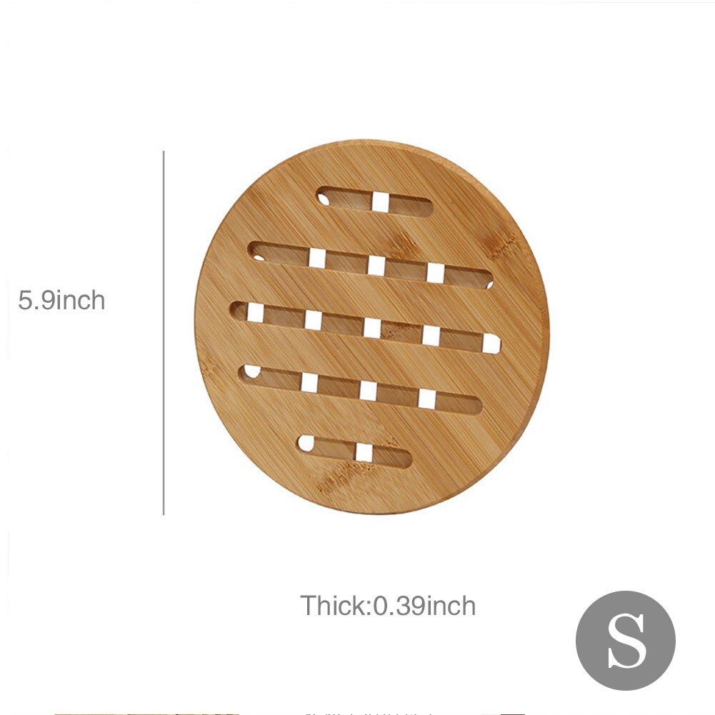 Circle Non-Slip Heat Resistant Bamboo Dish Mat