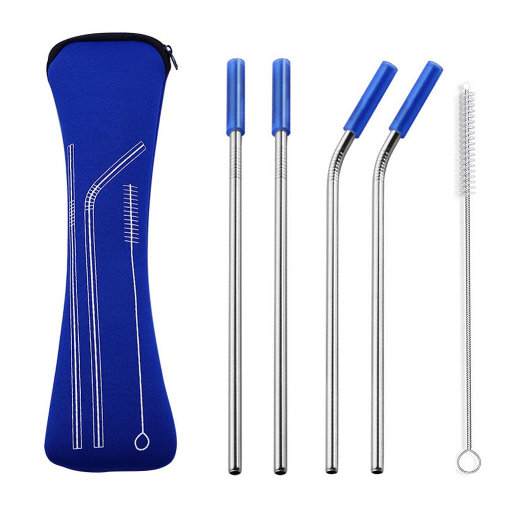 Blue Reusable Straw Set