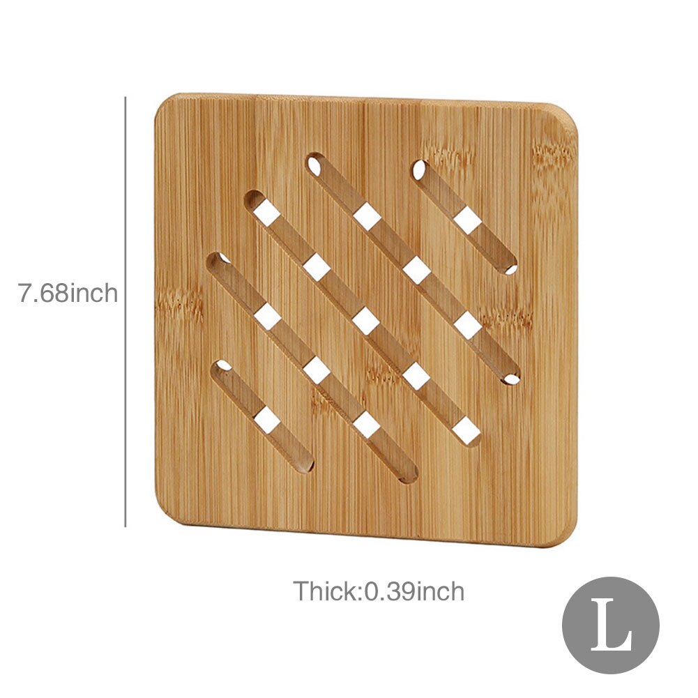 Square Non-Slip Heat Resistant Bamboo Dish Mat