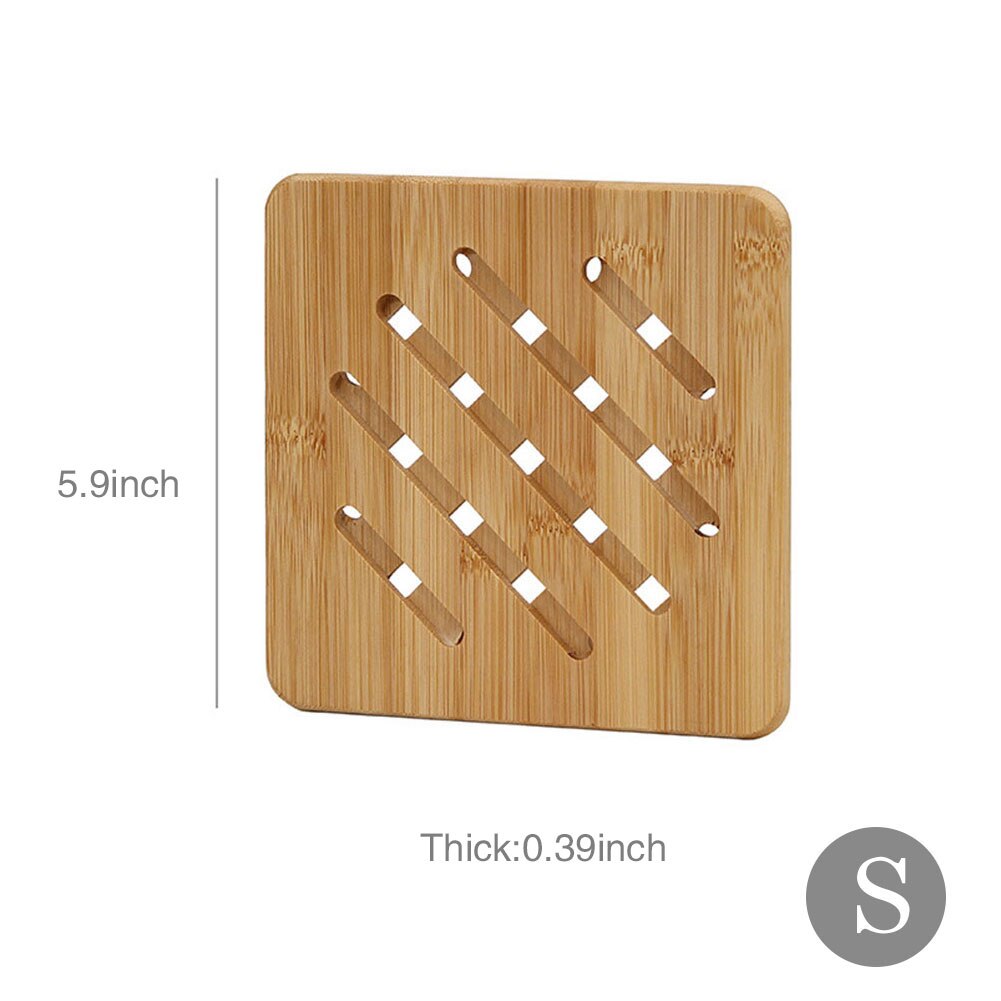 Square Non-Slip Heat Resistant Bamboo Dish Mat