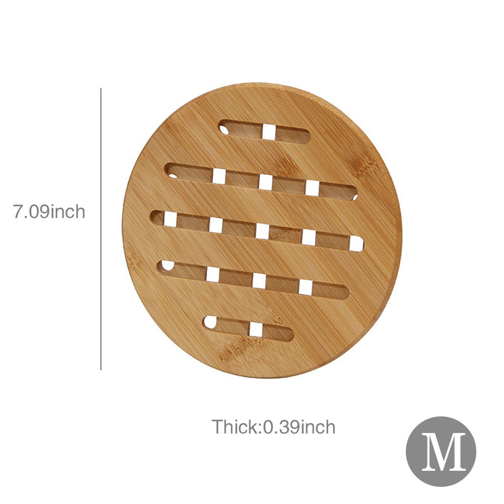 Circle Non-Slip Heat Resistant Bamboo Dish Mat