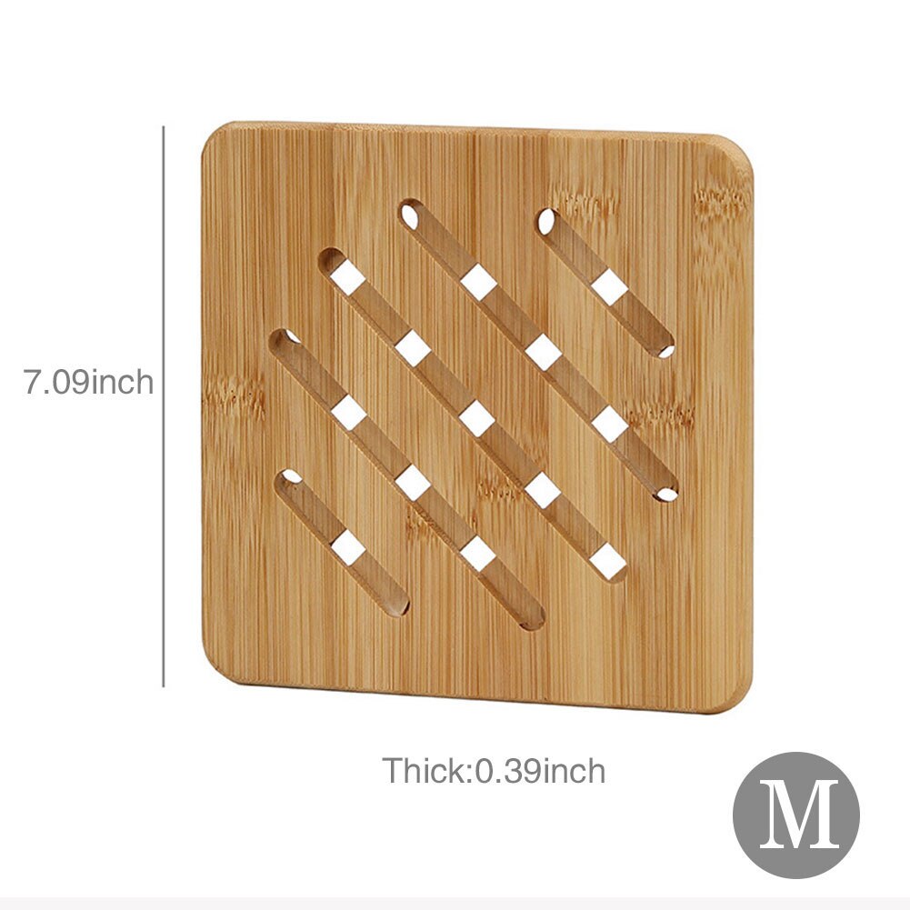 Square Non-Slip Heat Resistant Bamboo Dish Mat