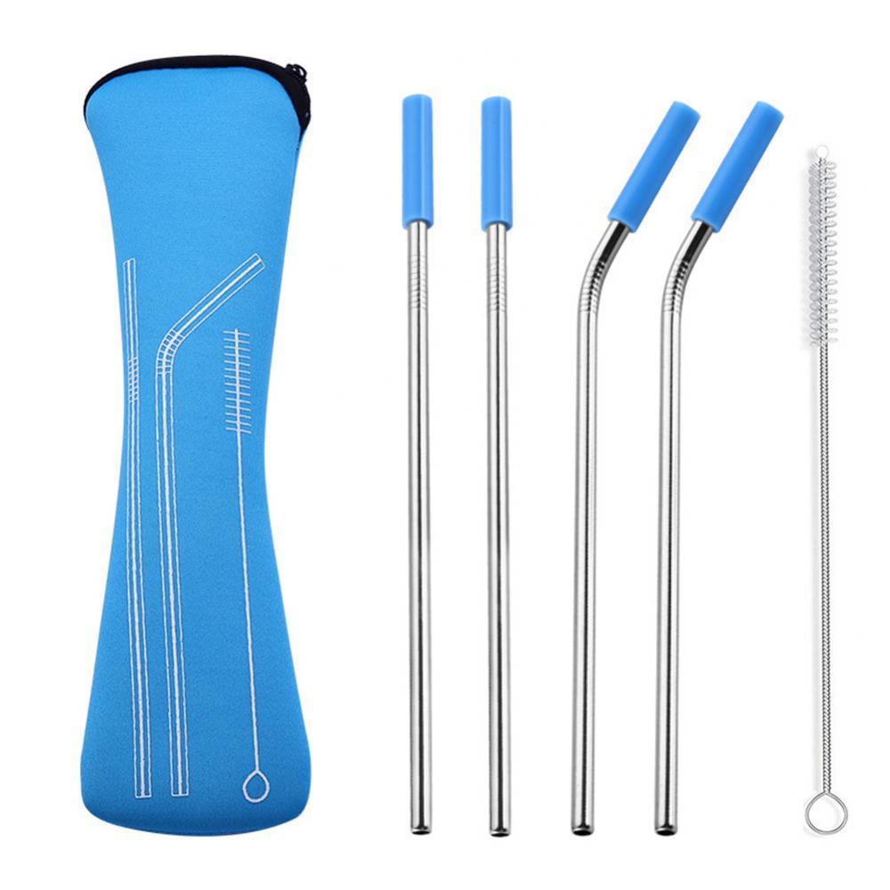 Blue Reusable Straw Set