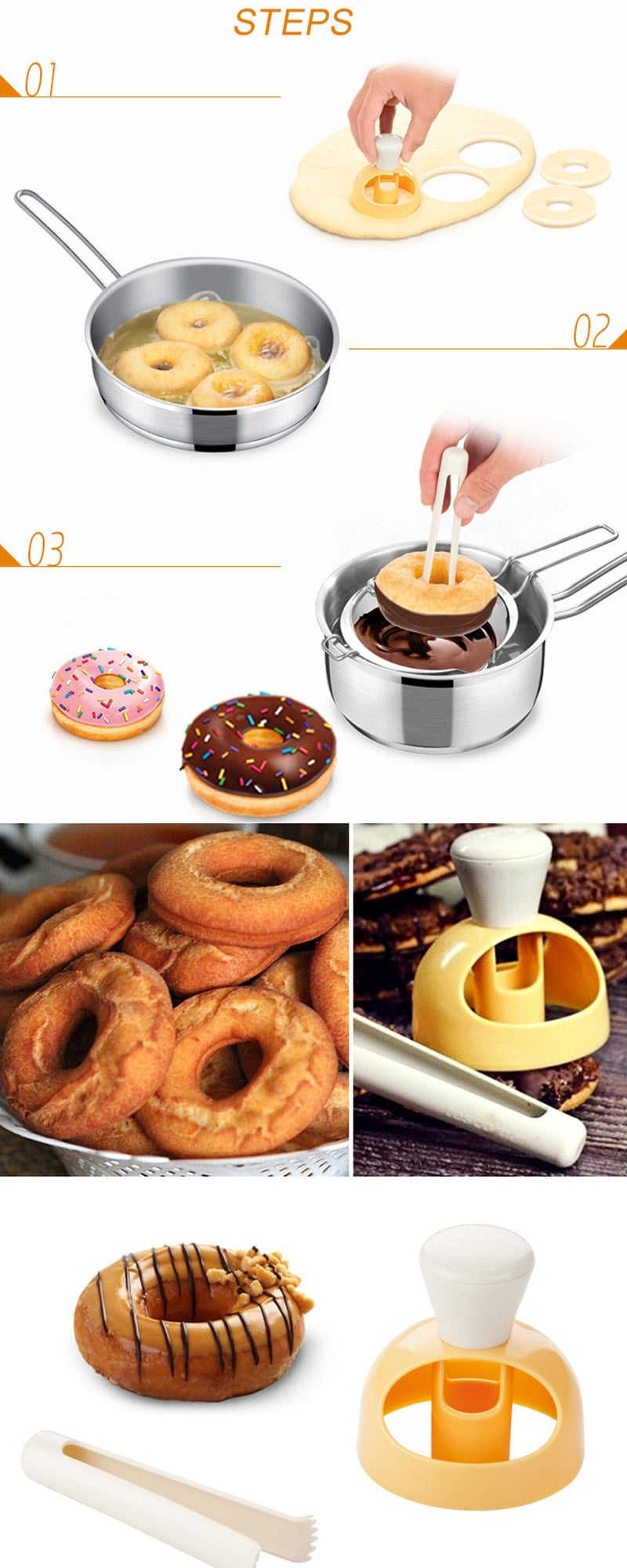 Steps on how to use the donut maker