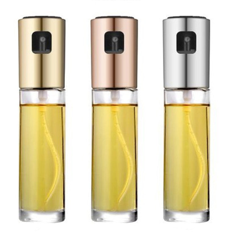 Gold, silver and rose red oil spray bottle