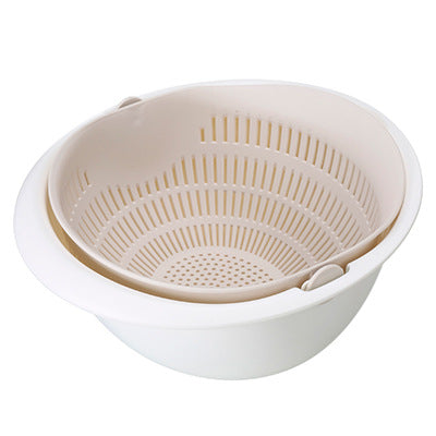 Cream Double-Layered Colander