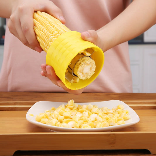 Corn peeler peeling corn