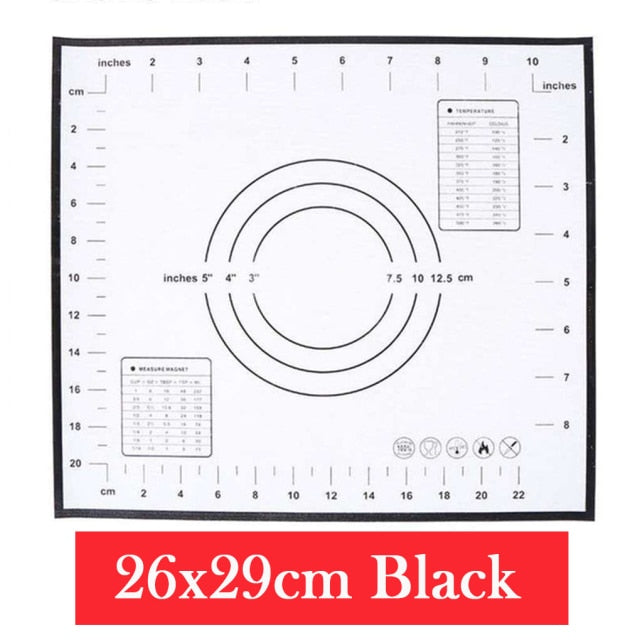 26 x 29cm black silicone baking mat