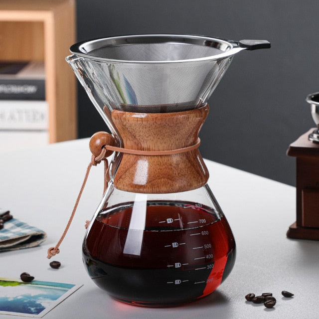 800ml pour over coffee maker with filter