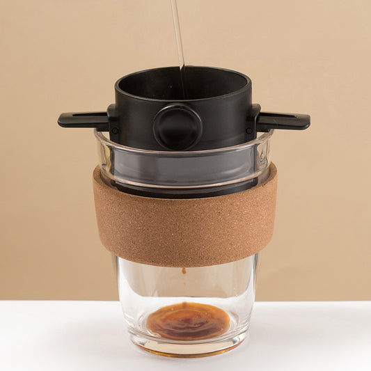 Black paperless coffee filter on coffee mug