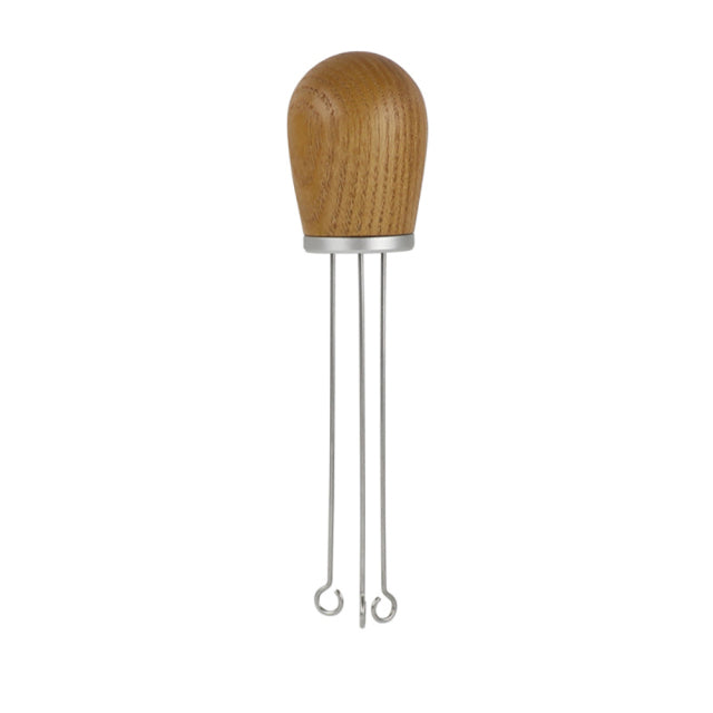 Beech with silver handle  coffee needle distributor 