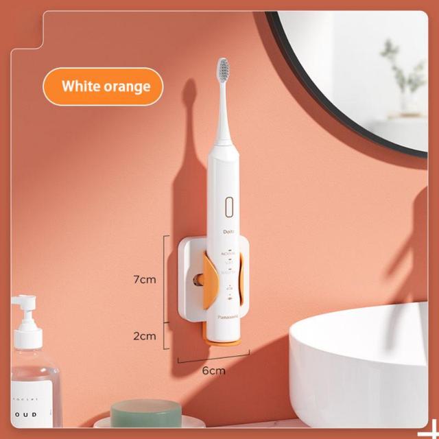 White & Orange Electric Toothbrush Holder