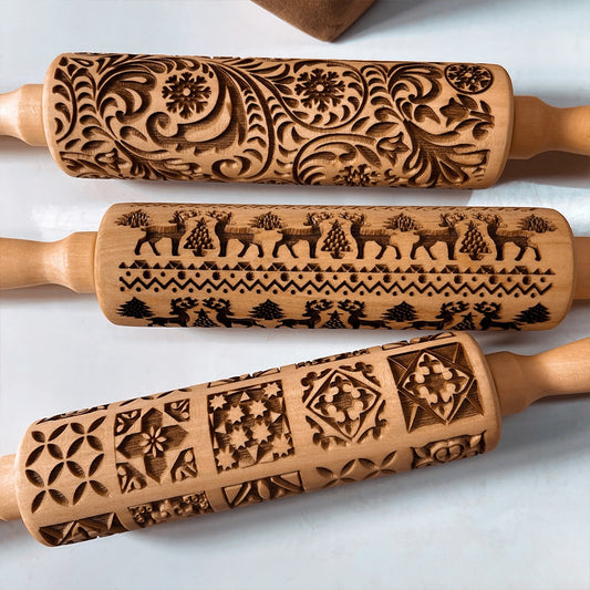 Patterned embossed rolling pin