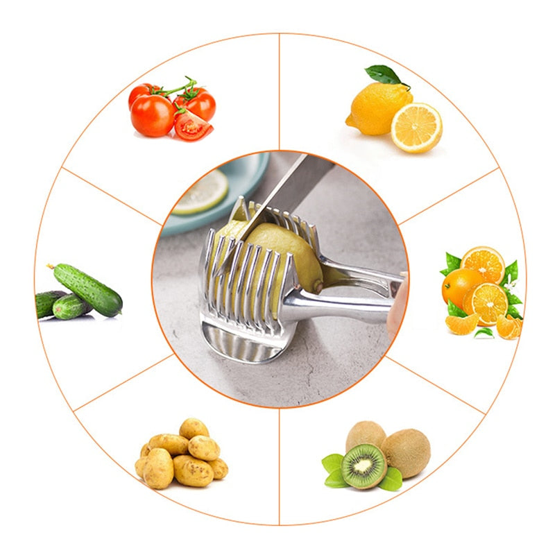 Vegetable slicer with different fruits and vegetables it can be used with