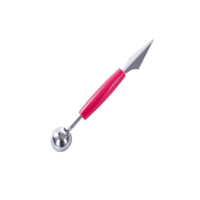 Dark Pink Stainless Steel 2 in 1 Fruit Carving Tool