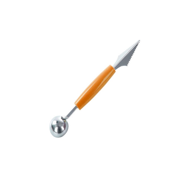 Orange Stainless Steel 2 in 1 Fruit Carving Tool