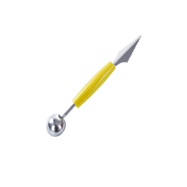 Yellow Stainless Steel 2 in 1 Fruit Carving Tool