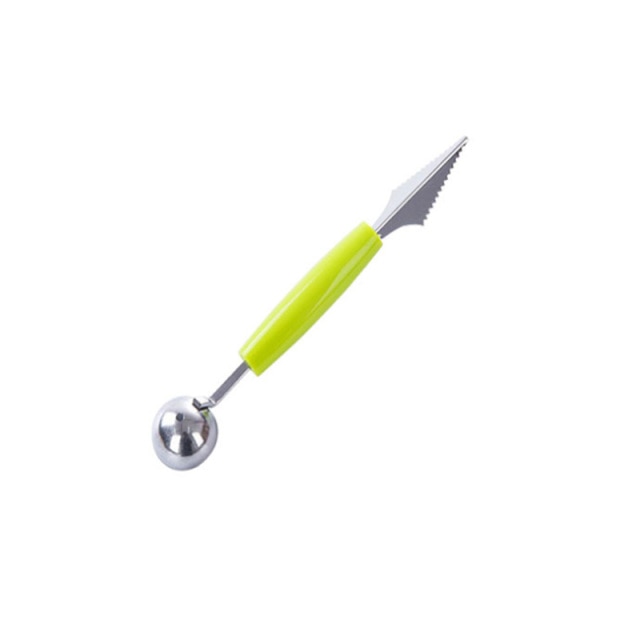 Dark Green Stainless Steel 2 in 1 Fruit Carving Tool