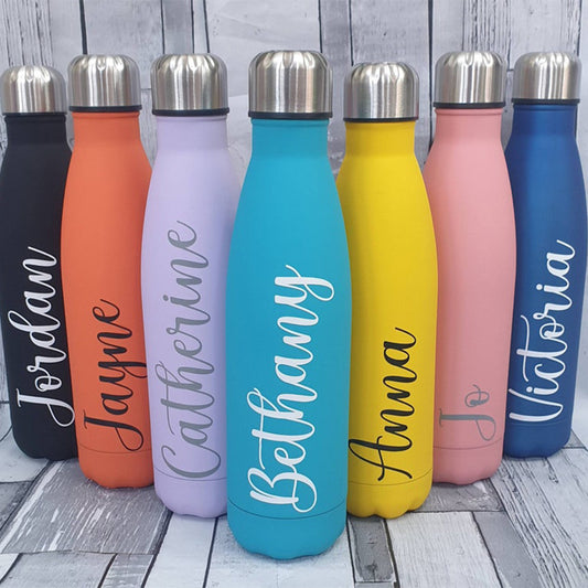 Multiple Colourful Personalised Drink Bottles